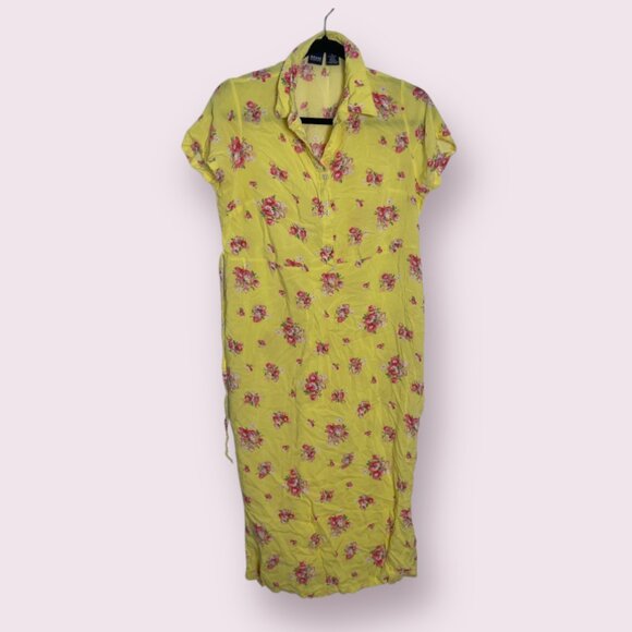 Vintage Tie Back Floral Flower Picnic Summer Vaca Girly Coquette Cottage Dress - Picture 1 of 5